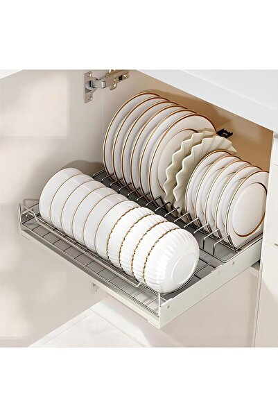 Yelajoy Pull Out Stainless Steel Cabinet Organizer,Fixed with Adhesive Nano Film,with Drainboard Set