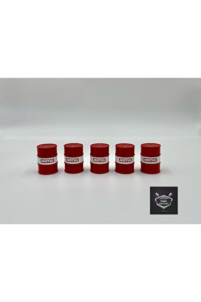 FMK HOBBY 1:18 Scale Red Oil Drum Set of 5 – Diorama Model Car Accessory – Garage and Service Decor