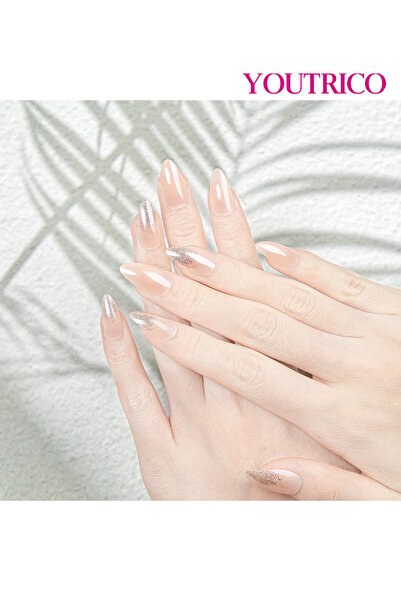 Youtrico أظافر صناعية للسيدات، أظافر صناعية على شكل طرف فرنسي، مناسبة للارتدا...