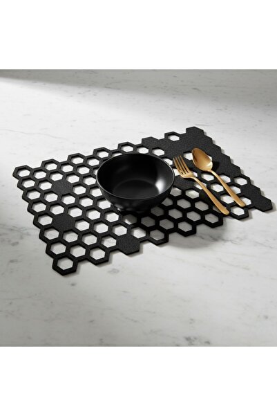 Grand Fine Art 2 Pieces Felt American Service Rectangular Placemat 33X44 Cm-Honeycomb Pattern Placemat