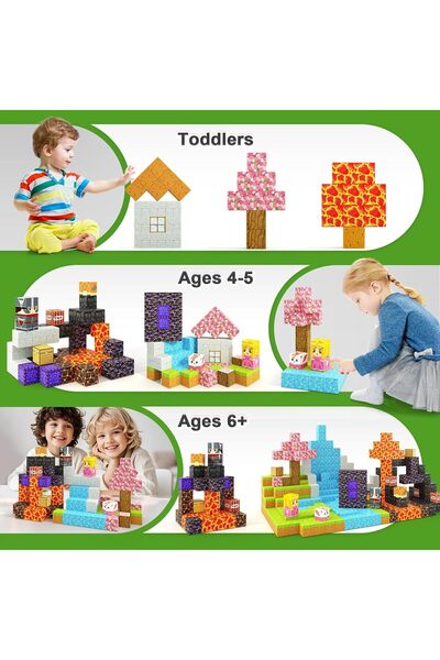 Coodoo Magnetic blocks, mine-themed construction set, 84 pieces, educational, for children +3 years