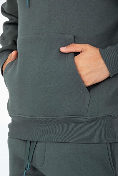 Valiberta επένδυση fleece Kangaroo Pocket Sweatshirt - 3 Thread επένδυση fleece Rubber Leg Ανδρικό Φούτερ - Σετ αθλητικών φούτερ