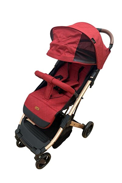 L-Sun Foldable Sport Stroller, Trolley Type, with Suspension and Foot Cover - Red