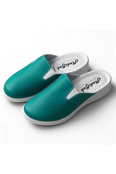 MediSab Saboti medicali anatomici ultra lejeri,piele naturale, culoare verde cu elastic