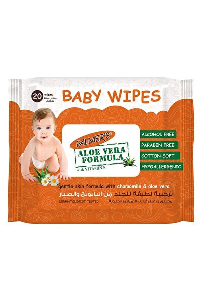 PALMER'S Palmers Aloe Vera Formula With Vitamin E Baby Wipes Flow 20 Packs