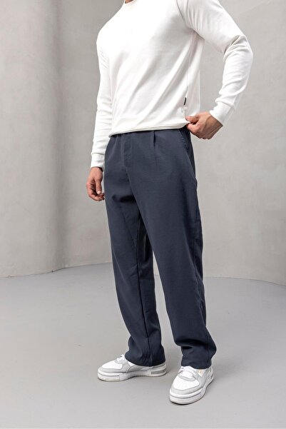 Valiberta Wild Soft Modal Fabric Comfortable Fit Pleated Men's Trousers - Smoked