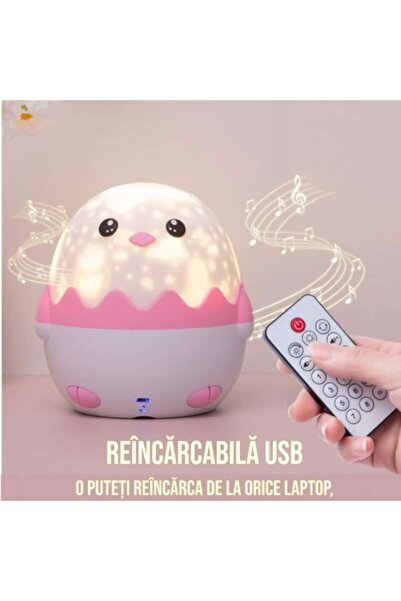 MACVI ® Penguin night light for kids, 13 projection templates, sound effects, remote, USB.