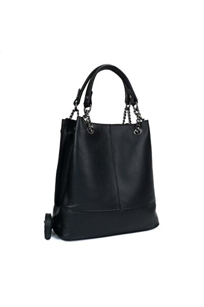 Posete Fagaras Poseta Piele Lucia - Negru, 3 Compartimente, 1 Buzunar, Bareta...