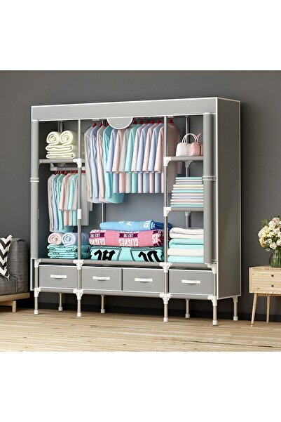 fulina Portable Closet,Wardrobe Closet for Hanging Clothes with Storage Shelves,Strong Durable Metal Tube