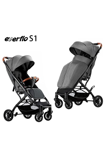 ZUBI HOME Compact sport stroller with adjustable backrest, trolley folding and foot cover, 6-36 months, Gray