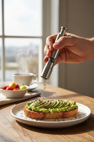 Russet مطحنة توابل من الفولاذ المقاوم للصدأ بضغط علوي 15 سم مطحنة ملح