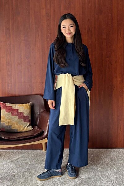 Ceylan Otantik Navy Blue Supreme Shalwar Suit