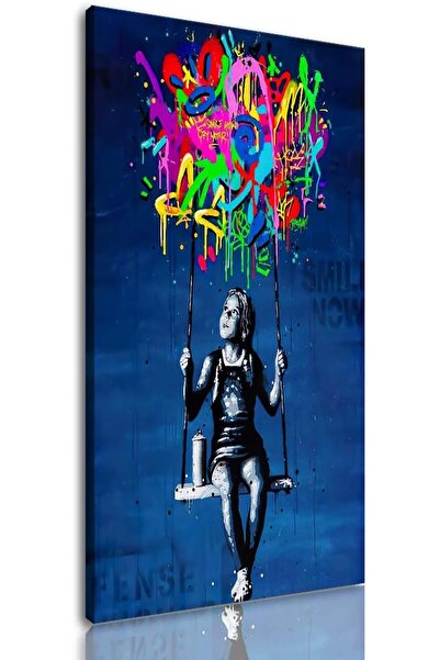 ALAYRA International لوحة جدارية من أعمال بانكسي (40×60 سم) - لوحة قماشية تجر...