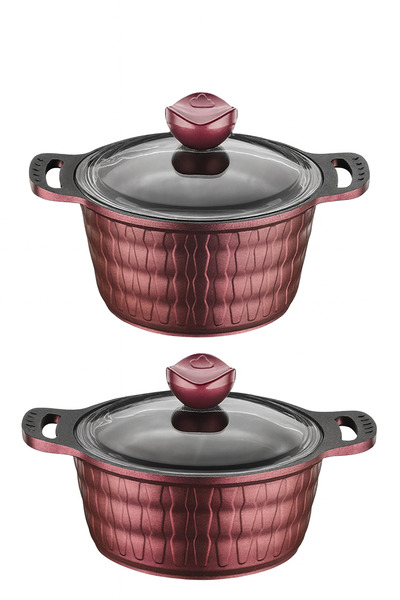 FODİS Brillant 4-Piece Granite Cast Cookware Set Red High Quality Stainless Cast