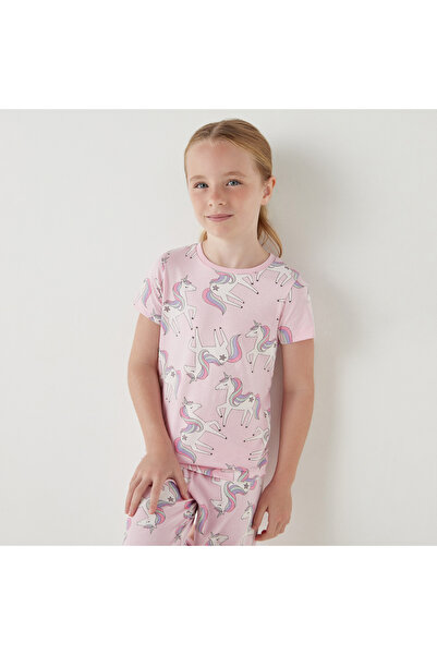 Juniors Unicorn Print T-shirt and Pyjama Set