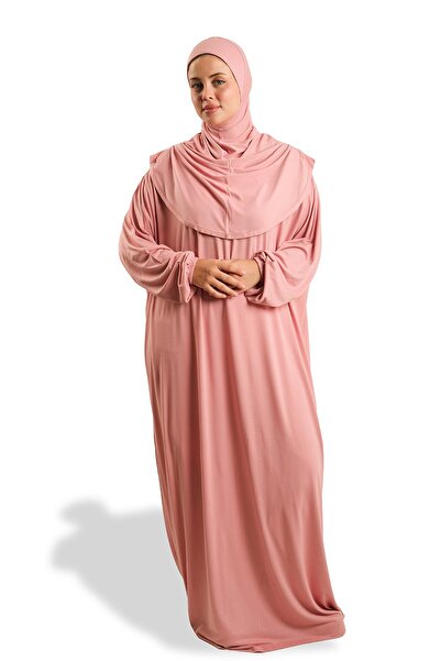 HÜRREM BONE فستان صلاة من قطعة واحدة من الفسكوز بلون سادة 2503_06