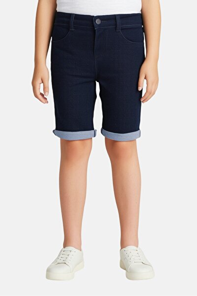 Levi's شورت جينز مغسول للبنات الصغار، أزرق داكن