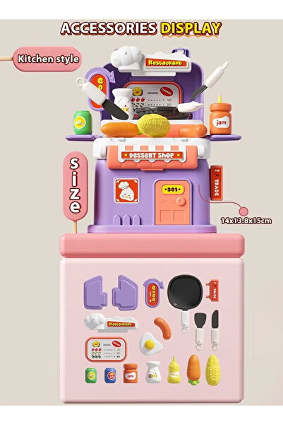 Generic Kids Kitchen Playset, Play Kitchen Set Pretend Play Accessories with Play Food, Utensils and Pots