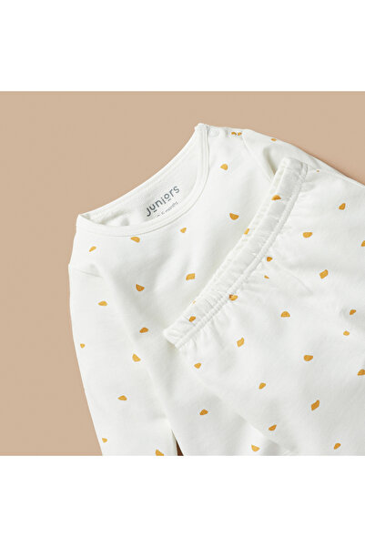 Juniors All-Over Print Long Sleeves T-shirt and Pyjama Set