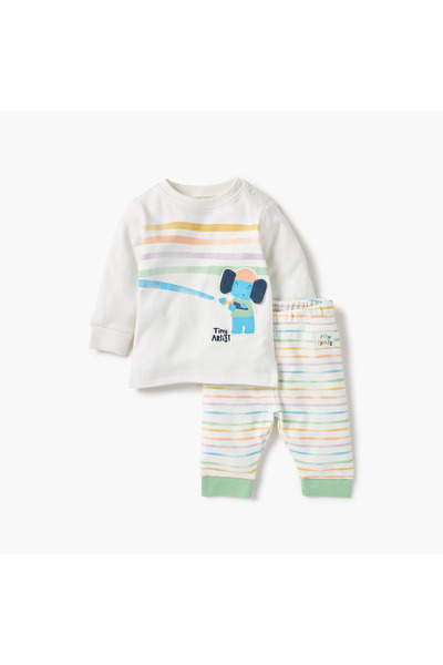 Juniors Printed T-shirt and Pyjama Set