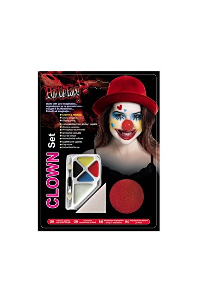 OEM Set de machiaj clovn cu nas roșu, pentru petrecerea de Halloween, 5 culori