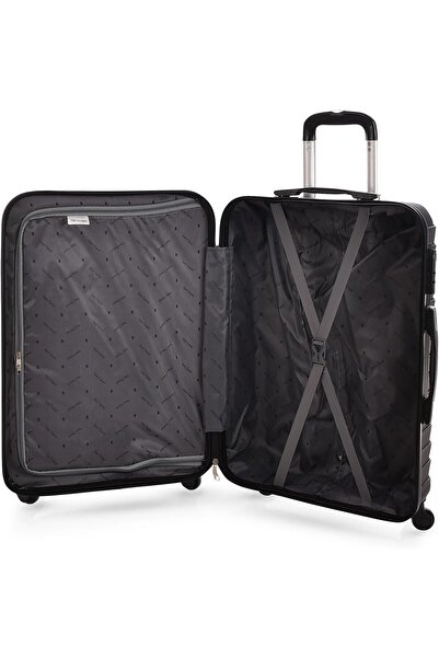 New Travel 4-Piece Unisex Rolling Luggage Set 12/20/24/28 Inch - Black (ABS)