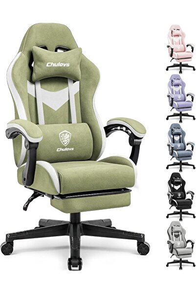 Chulovs Gaming Chair Ergonomic Reclining Office Computer Desk Chair (Green)