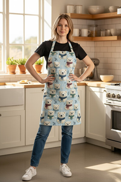 Soft and Baby مريلة مطبخ للجنسين، مريلة طهي للعام الجديد وعيد الميلاد وسانتا كلوز والدب القطبي
