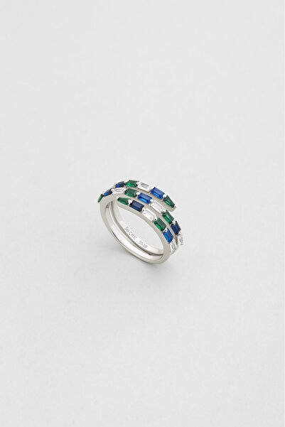 So CHIC... Yakamoz Aurası 18 Ayar Beyaz Altın Kaplama Gümüş Yüzük