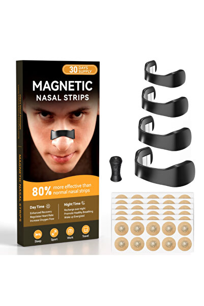 Binovation Dilatator Nazal Magnetic Anti-Sforati Binovation® 30 de Zile, 4 Benzi si 60de Plasturi, Pentru Sport
