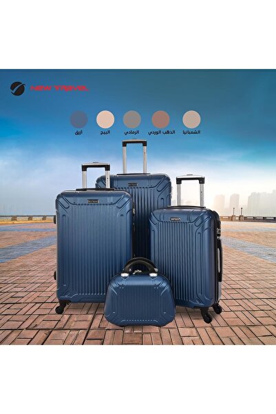 New Travel 4-Piece Unisex Luggage Set 0176/4P - Blue (ABS)