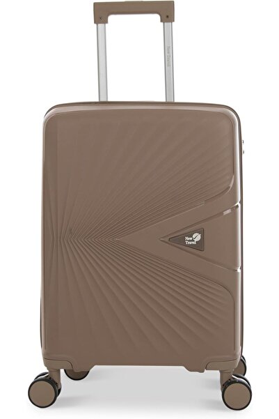 New Travel Luggage Set, PP Hard-shell Trolley, Combination Lock, 20/24/28in (Khakhi)