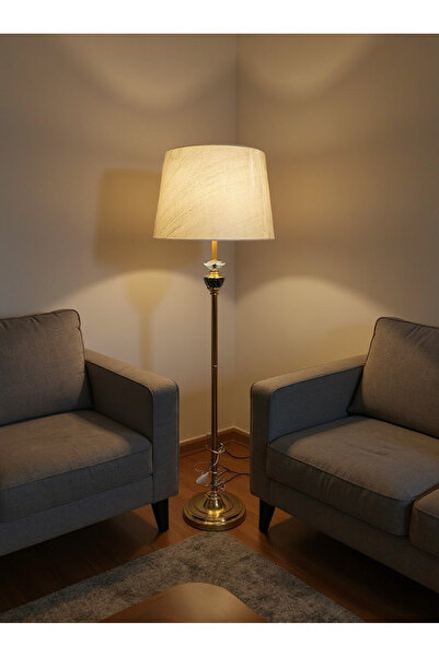 Living مصباح أرضي بغطاء أبيض أنيق - إضاءة عصرية لأي غرفة، 160 سم