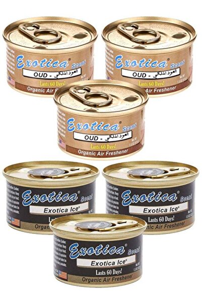 Exotica عبوة معطر جو عضوي اقتصادية، 6 قطع، برائحة الجليد - 3 قطع، ورائحة العو...