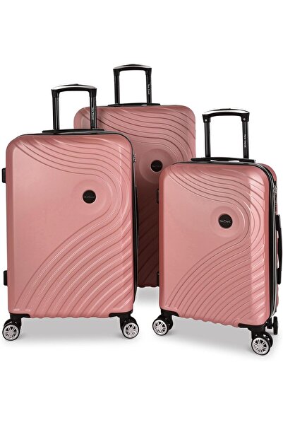 New Travel 3-Piece ABS Hard Shell Luggage Set with 4 Double Spinner Wheels and 3-Digit Lock 20/24/28