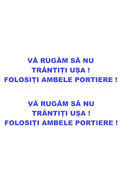 Oracal Set 2 stickere Uber, Bolt, Taxi, nu trantiti usa, folositi ambele portiere, 20cm, albastru