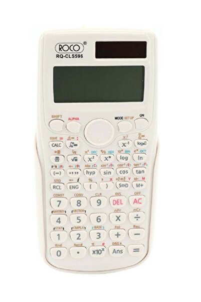 Roco آلة حاسبة علمية مكونة من 12 رقمًا مع 417 دالة، باللون الأبيض