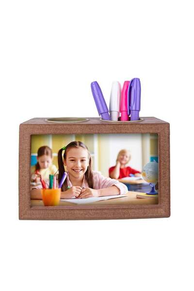 ATABY Double Sided Wooden Photo Frame with Pen Holder 15X10