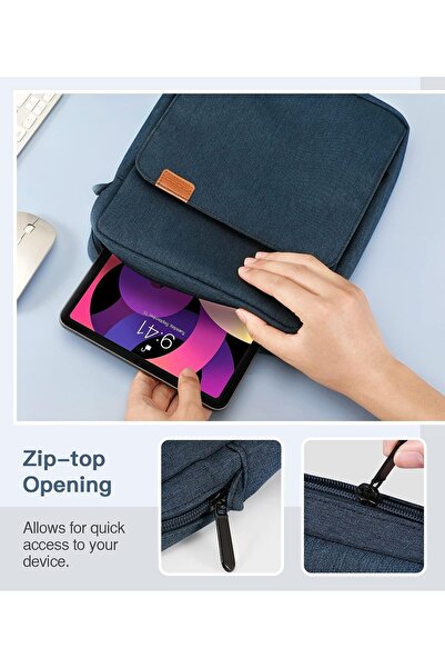Generic Mikakoz 12.9-inch Tablet Sleeve Travel Case with Shoulder Strap - Blue