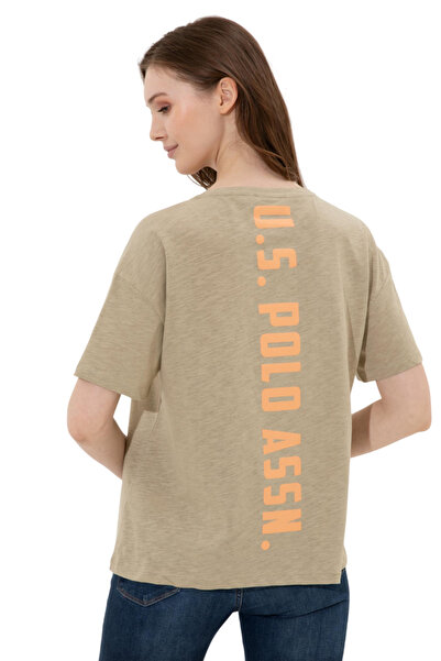 U.S. Polo Assn. Women's Khaki Crew Neck T-Shirt