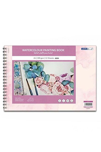 LEENO Watercolour Painting Book 12 Sheets A4 300 gsm White