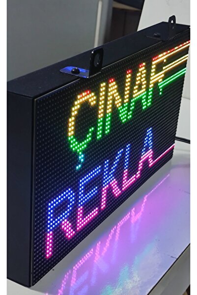 BURSA ÇINAR REKLAM GÜZERGAH LED TABELA 16x32cm - RGB - WiFi - (Telefondan Yaz...