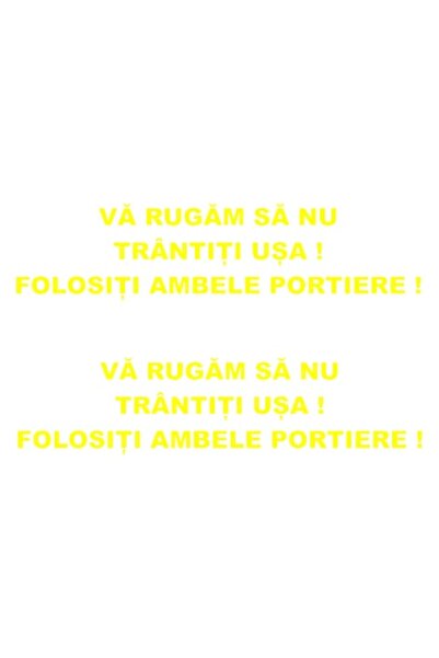 Oracal Set of 2 stickers Uber, Bolt, Taxi, don't slam the door, use both doors, 20cm, yellow