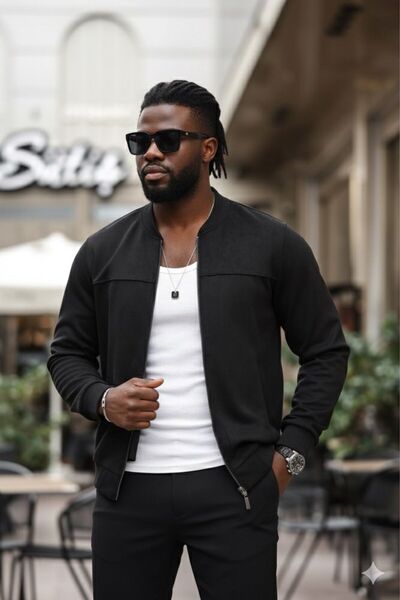 QUTTUN GİYİM سترة من جلد الغزال للرجال