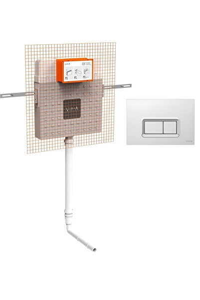 VitrA Gömme Rezervuar Hela Taşı + Kumanda Paneli – Duvar İçi Montaj