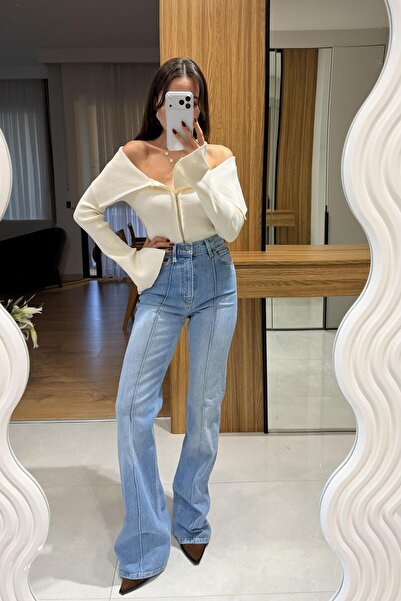 Gizem Ecemiş Noire Dikişli İspanyol Jean