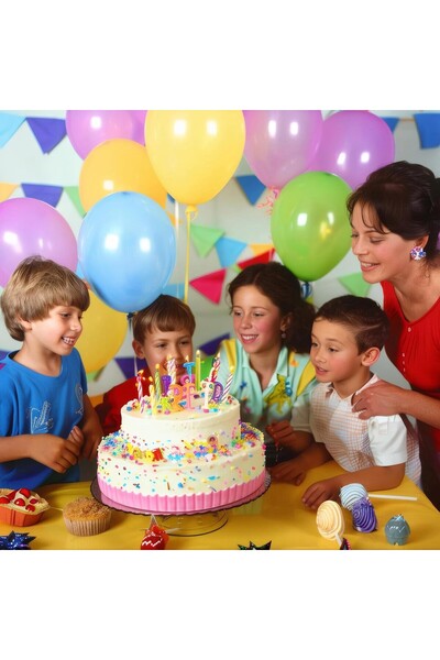 Flippy Set of 50 Latex Balloons Party Multicolor (7 Blue,7 Green,7 Yellow,7 Purple,7 Orange,7 Pink,8