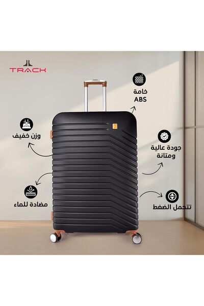Track 3-piece Hard Travel Luggage Set 30/25/20 inch (ABS) - Black