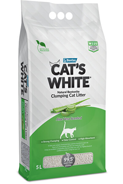 Cat's White فضلات متكتلة برائحة الصبار 5 لتر