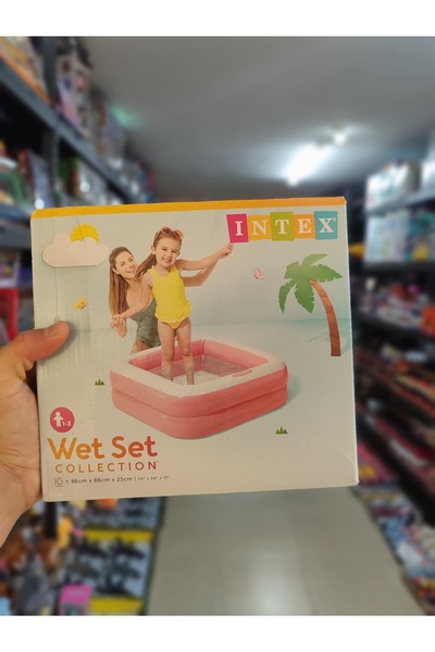 Intex ŞİŞME TABANLI 86 X 86 X 25 CM KARE HAVUZ ÇOCUKLARIN EĞLENCESİ